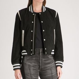 Rag & Bone Suede/Leather Baela Varsity Jacket Sz L
